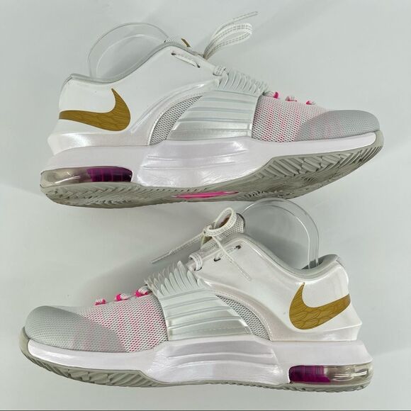 Nike Men’s KD VII PRM Aunt Pearl 706858-176 White/Metallic Gold Sneakers Size 8 - Picture 8 of 17